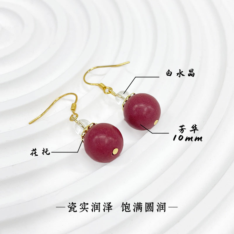 草木琅中药香珠耳环天然材质持久留香合香珠耳钉耳坠