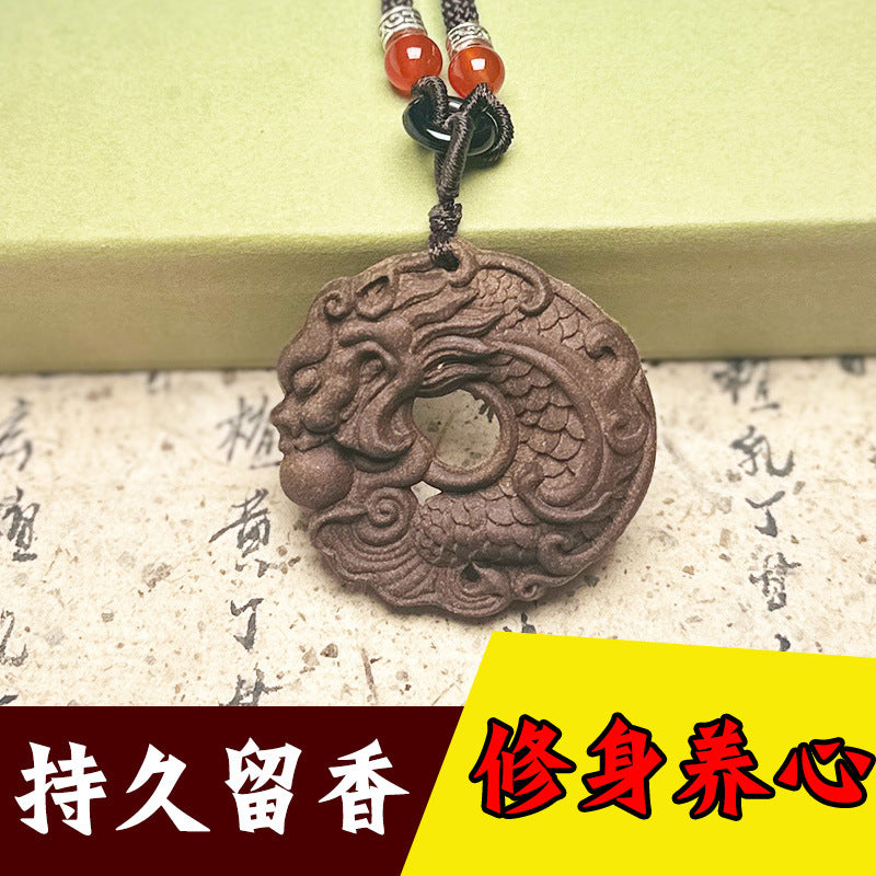 草木琅鱼化龙香牌天然香料古法制作合香吊坠随身佩戴持久散香