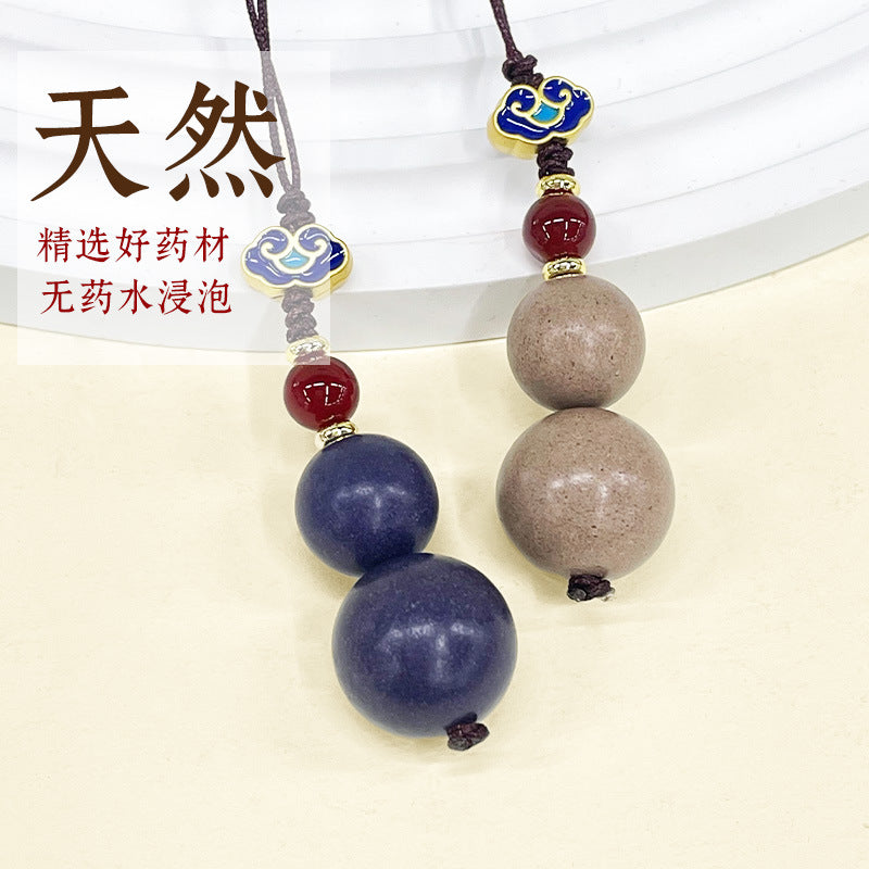 草木琅合香珠招财葫芦挂饰天然材质持久留香手机车载挂件