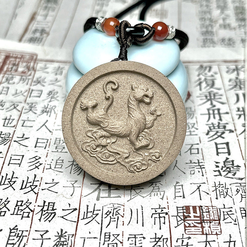 草木琅四大神兽合香香牌男女款古法手工天然合香牌青龙护身平安吊坠