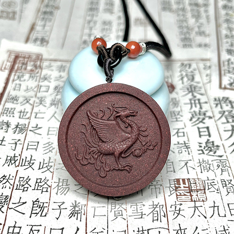草木琅四大神兽合香香牌男女款古法手工天然合香牌青龙护身平安吊坠