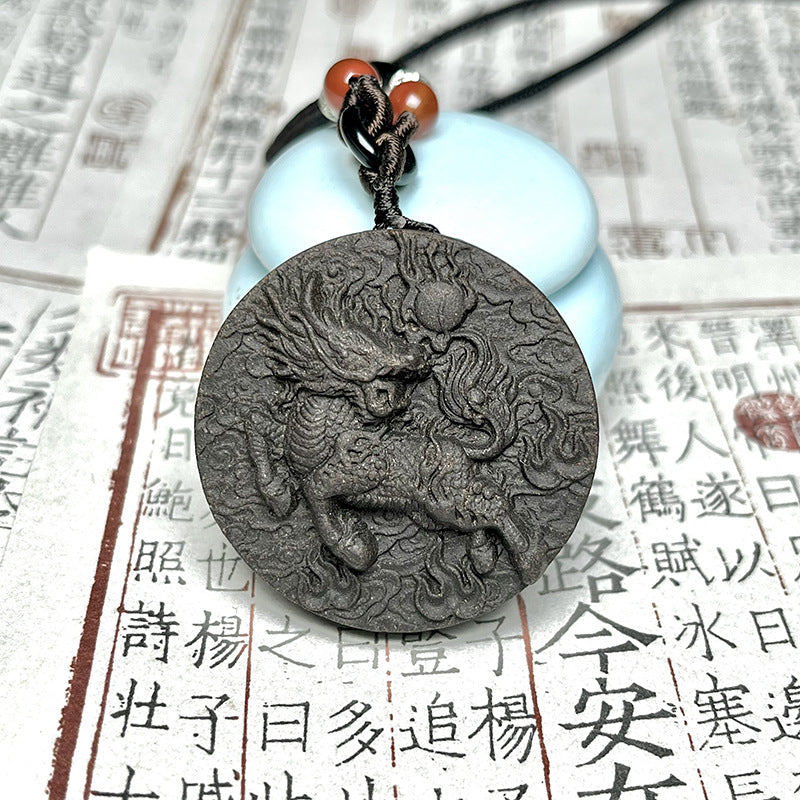 草木琅四大神兽合香香牌男女款古法手工天然合香牌青龙护身平安吊坠