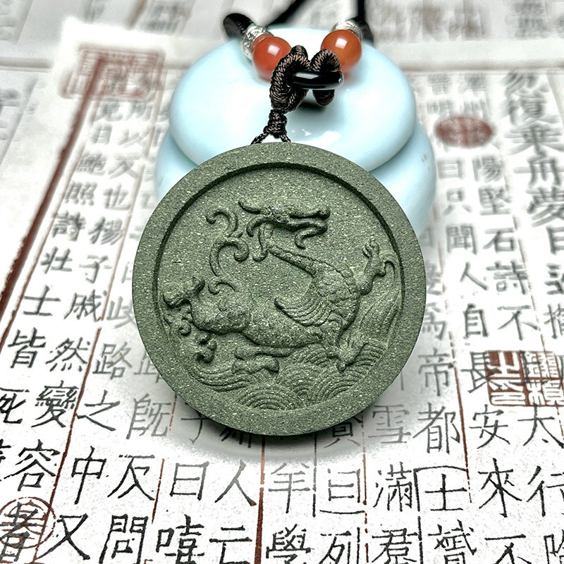 草木琅四大神兽合香香牌男女款古法手工天然合香牌青龙护身平安吊坠