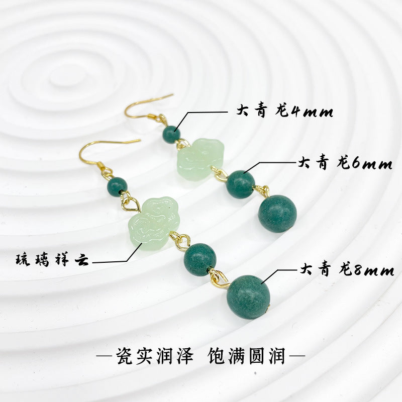 草木琅新中式合香珠耳环女持久留香天然中药珠