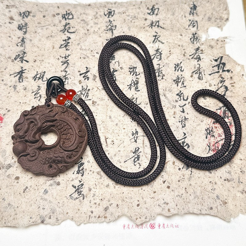 草木琅鱼化龙香牌天然香料古法制作合香吊坠随身佩戴持久散香