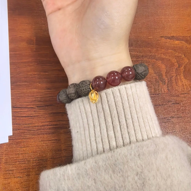 草木琅Tao Xi Meigui Changqing Herbal Energy Bracelet – Single Loop Rose Crystal Beads 11mm
