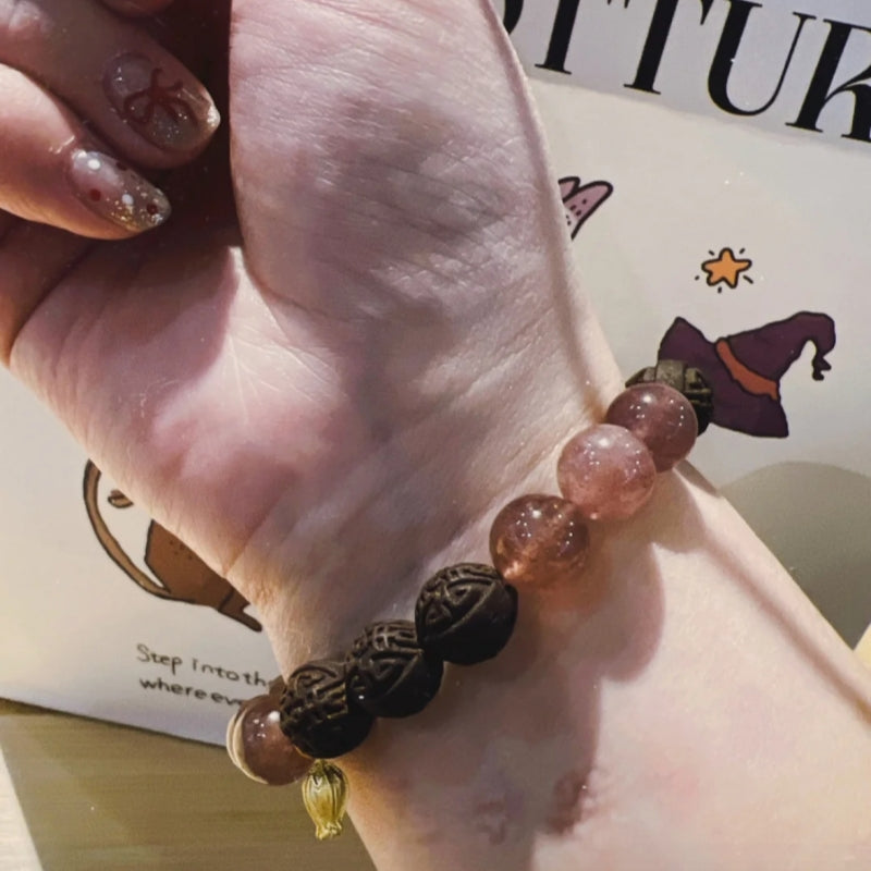 草木琅Tao Xi Meigui Changqing Herbal Energy Bracelet – Single Loop Rose Crystal Beads 11mm